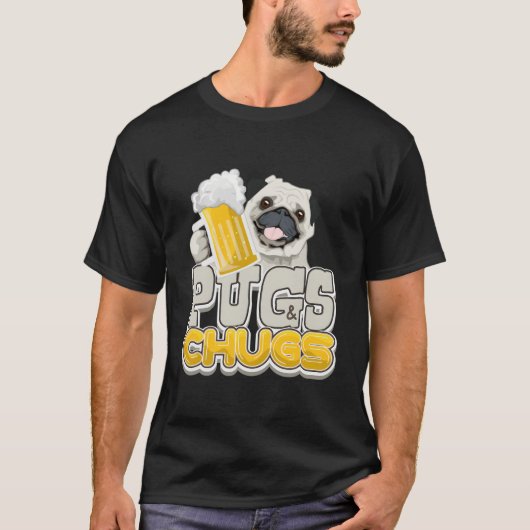PugsとChugsビール愛好家 Tシャツ (正面)