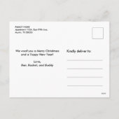 PUGSとKISESS DOGをテーマにしたクリスマスフォト シーズンポストカード (裏面)