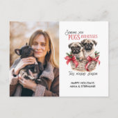 PUGSとKISESS DOGをテーマにしたクリスマスフォト シーズンポストカード (正面)