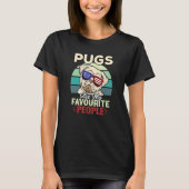 Pugsは私の人お気に入りの々おもしろいPug Usa Flag Sung Tシャツ (正面)