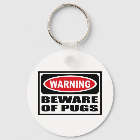 PUGSキ警告ーチェーンに対する注意 キーホルダー (正面)