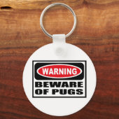 PUGSキ警告ーチェーンに対する注意 キーホルダー (正面)