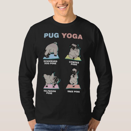 PugsドギーYogistスピリチュアル瞑想クラシックT- Tシャツ (正面)