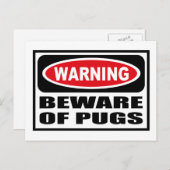 PUGSポストカ警告ージに対する注意 ポストカード (正面/裏面)