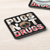 Pugs薬ではない – かわいい，おもしろいノベルティ犬の漫画 コースター (左側)