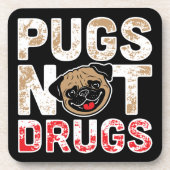 Pugs薬ではない – かわいい，おもしろいノベルティ犬の漫画 コースター (正面)
