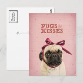 Pugs & キスby itslolathepug ポストカード (正面/裏面)