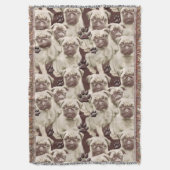 Pugs and Pawsブランケット スローブランケット (正面縦)