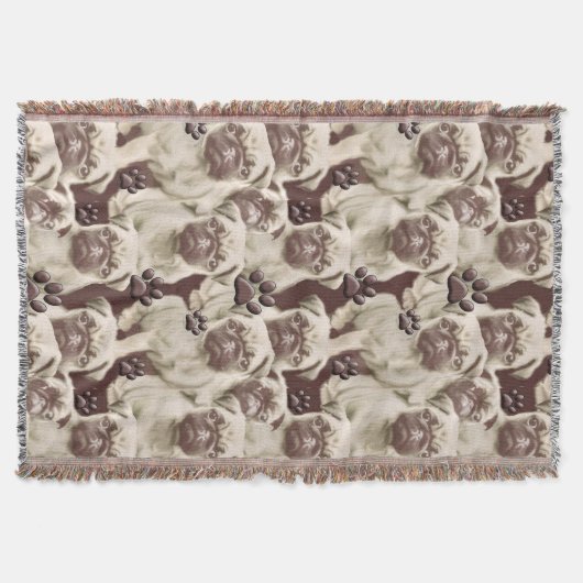 Pugs and Pawsブランケット スローブランケット (正面)