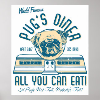 Pug's Diner 50sレトロポスター ポスター