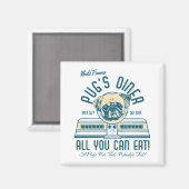 Pug's Diner 50sレトロヴィンテージ磁石 マグネット (正面/裏面)