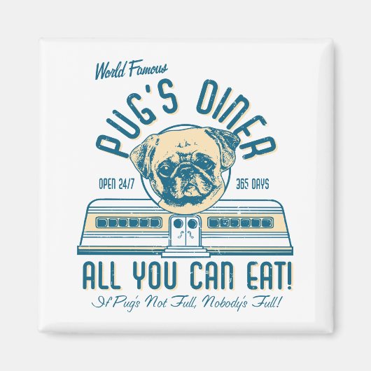 Pug's Diner 50sレトロヴィンテージ磁石 マグネット (正面)