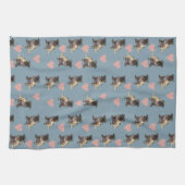 Pugs & hearts キッチンタオル (横)