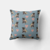 Pugs & hearts クッション (裏面)