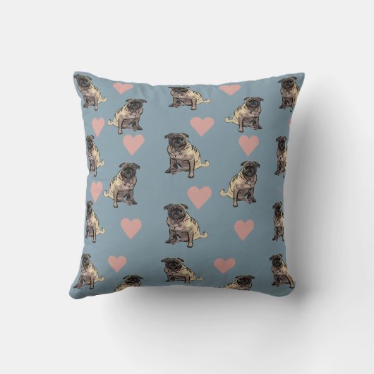 Pugs & hearts クッション (裏面)
