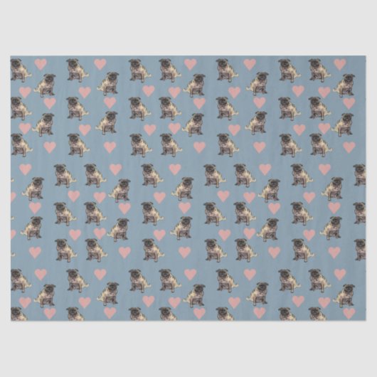 Pugs & hearts 薄葉紙 (正面)