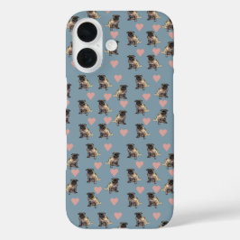 Pugs & hearts iPhone 16ケース