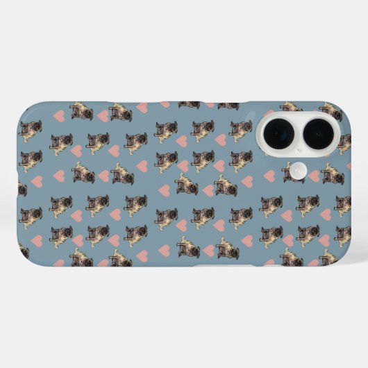 Pugs & hearts Case-Mate iPhoneケース (裏面 (横))