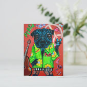 Pugs Love Peaceポストカード ポストカード (スタンド正面)