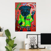Pugs Love Peace Poster ポスター (ホームオフィス)