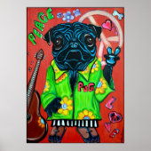 Pugs Love Peace Poster ポスター (正面)