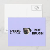 Pugs Not Drugsはがき ポストカード (正面/裏面)