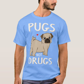 Pugs Not Drugsクールノベルティ犬の愛すおもしろいるギフト Tシャツ