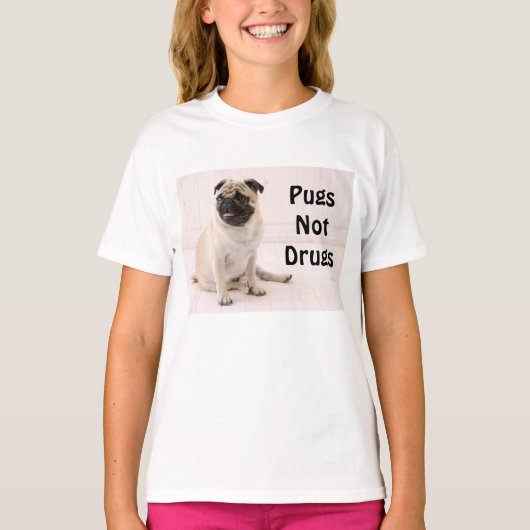 Pugs Not Drugs Youth T-Shirt Tシャツ (正面)
