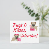Pugs & Valentineのキスカード ポストカード (スタンド正面)