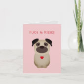 Pugs & Valentine, Pug Dog Valentine, Valentine's D ノートカード (正面)