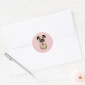 Pugs & Valentine, Pug Dog Valentine, Valentine's D ラウンドシール (封筒)