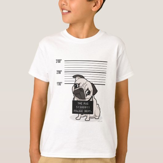 Pugshot:Pug Mugshot Tシャツ (正面)