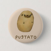 Pugtato 缶バッジ (正面)