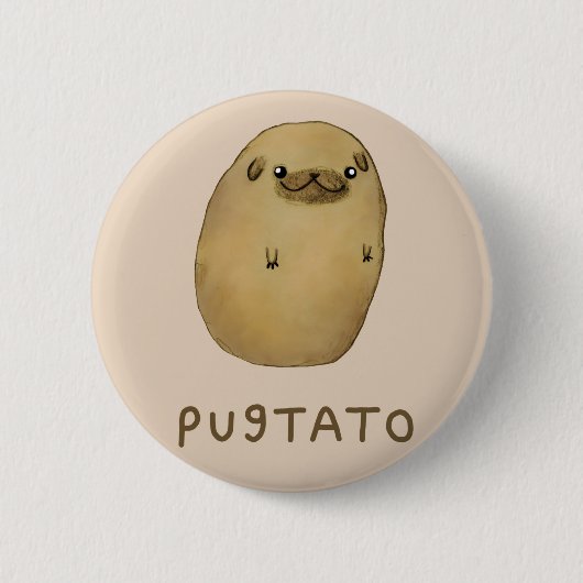 Pugtato 缶バッジ (正面)