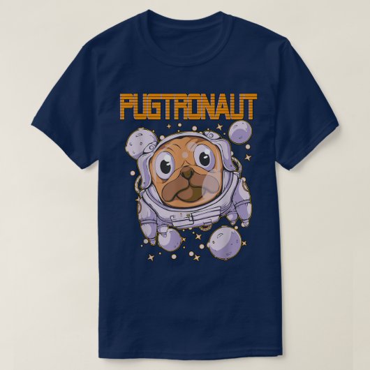 Pugtraonut Pug宇宙飛行士 Tシャツ (デザイン正面)