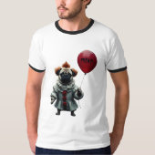 Pugwise the Clown – Funny Halloween Pug Tシャツ (正面)