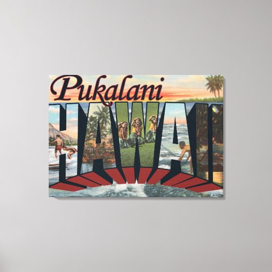 Pukalani, Hawaii – 大文字場面 キャンバスプリント (正面)