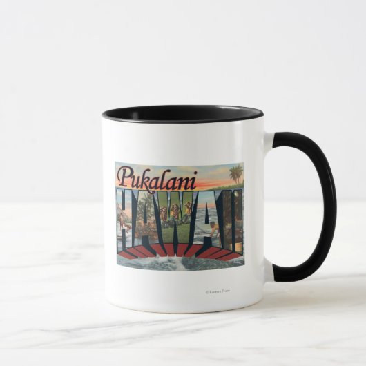 Pukalani, Hawaii – 大文字場面 マグカップ (右)