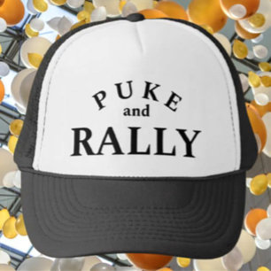 PukeとRally Trucker Hat -おもしろいと声明はっきりした キャップ
