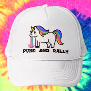 Puke & Rally レインボーユニコーントラッカー帽 ピクセル キャップ