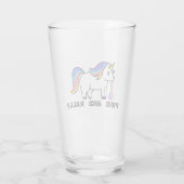 Puke & Rally Rainbow Unicorn Pint Glass | Pixel タンブラーグラス (裏面)