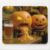 Puking Halloween Pumpkin In a Bar マウスパッド (正面)