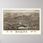 Pulaski, NY Panoramic Map - 1885 ポスター (正面)