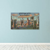 Pulaski, Tennessee – 大きな文字のシーン キャンバスプリント (インサイチュ (ウッドフロア))