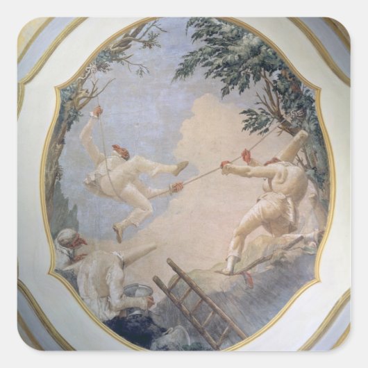 Pulcinella on a Swing, 1797 (fresco) スクエアシール (正面)