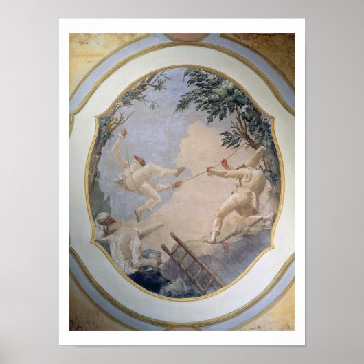 Pulcinella on a Swing, 1797 (fresco) ポスター (正面)