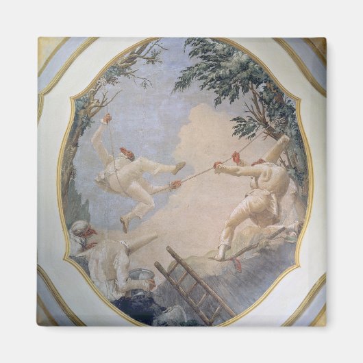 Pulcinella on a Swing, 1797 (fresco) マグネット (正面)