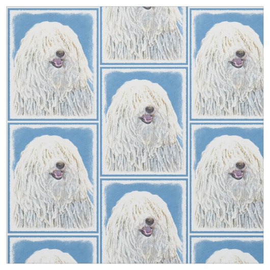 Puliの絵画-かわいい元の犬の芸術 ファブリック (見本)