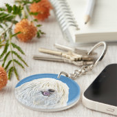 Puli 絵画's – かわいいオリジナルドッグアート キーホルダー (正面右)