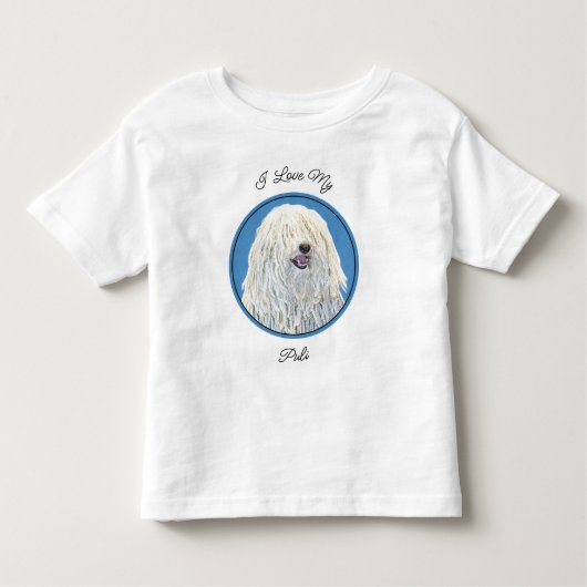Puli 絵画's – かわいいオリジナルドッグアート トドラーTシャツ (正面)